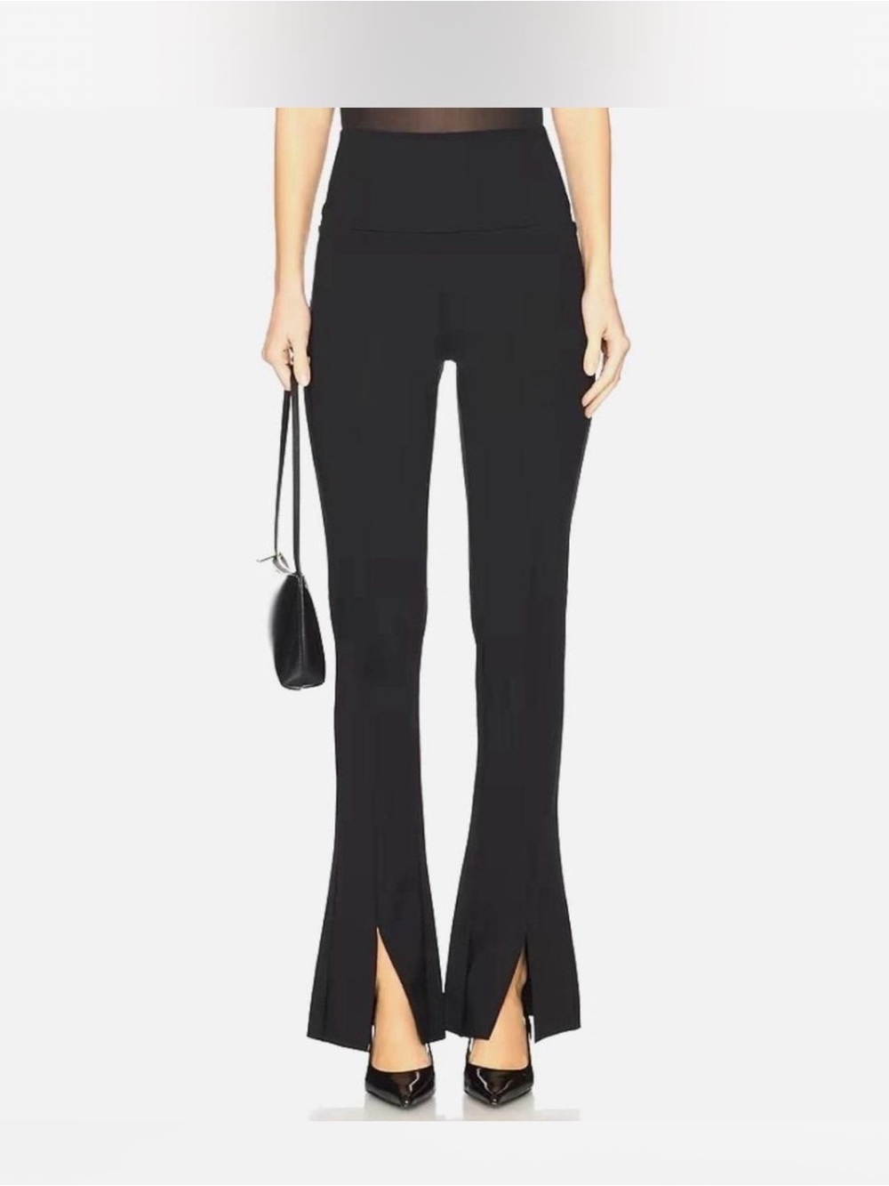 All Saints “Ryla” flared hem slim fit black trouser